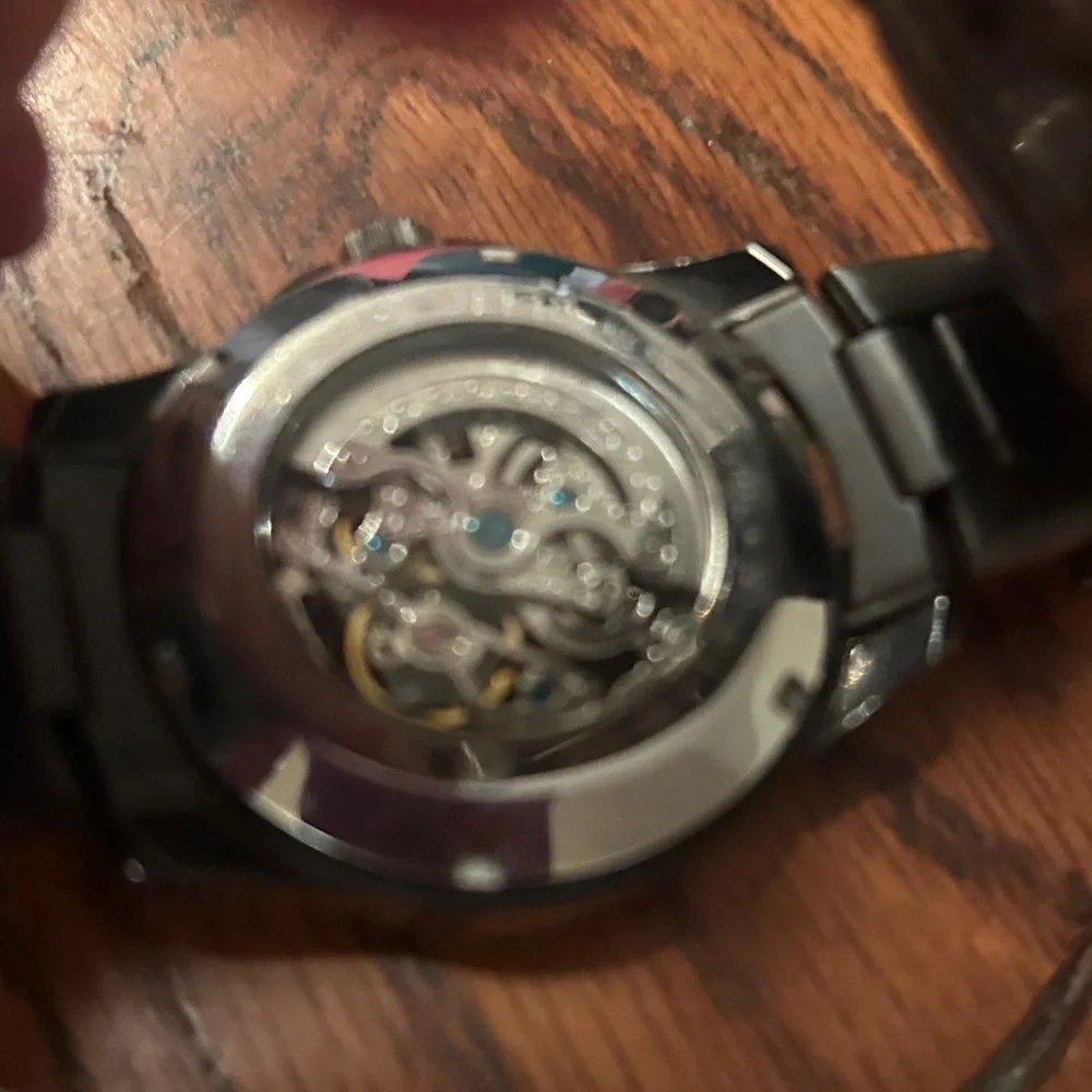 Relic Black Skeleton Dial Watch for men - Picture 3 of 6